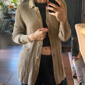 Salvatore Ferragamo Tan Beige Cardigan Size M - Vintage